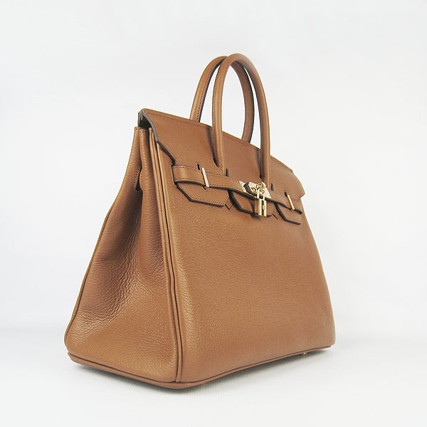 High Quality Fake Hermes Birkin 35CM Togo Leather Bag Coffee 6089